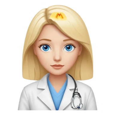 Una mujer rubia de ojos azules que es doctora sticker
