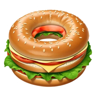 Bagel Sandwich in 5–20° gentle bird’s-eye angle sticker