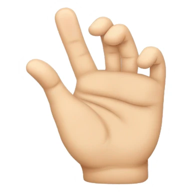 Hand with outstretched thumb, index finger and middle finger, ring finger and little finger are folded in sticker