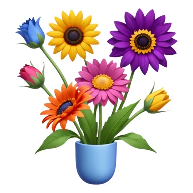 So, im back and i need these flowers into individuals emoji: Rose – pink
Sunflower – yellow
Lavender – purple
Tulip – red
Gerbera – orange
Forget-me-not – light blue
Chrysanthemum – green
Cornflower – dark blue sticker