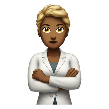 angry arms crossed white woman sticker