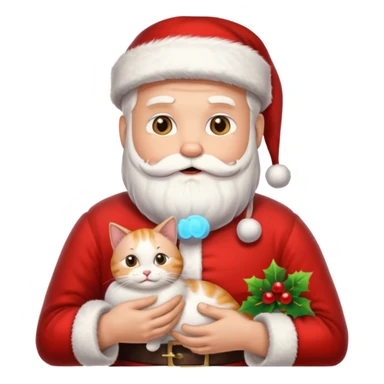 papanoel con gato sticker