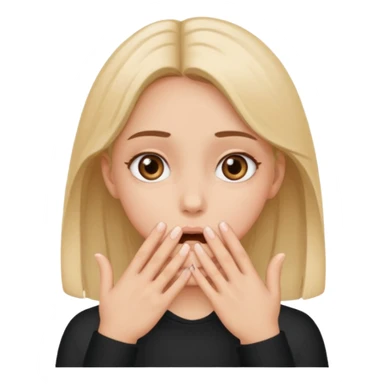 Girl eyes rolling backwards and two hands to her mouth  sticker