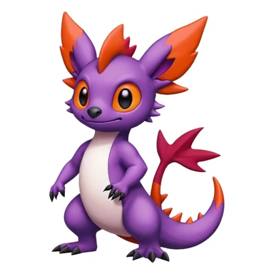 Cute adorable Stitch-Salandit-Noibat-Zangoose-fusion, full body sticker