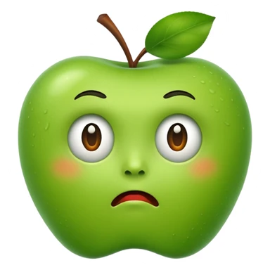Apple emoji style but face is mild disgust but curious at the same time  sticker