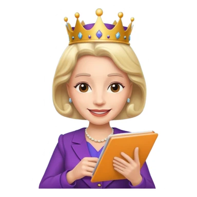 The Queen holding a notepad sticker