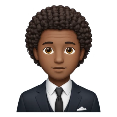 curly-haired black man in a suit sticker