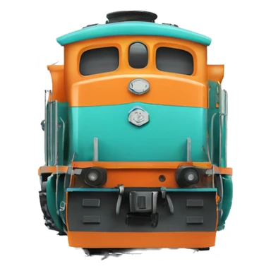 Locomotive a vapeur turquoise et orange  sticker