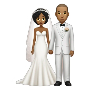 Eminem getting married with a brown girl with curly hair  sticker