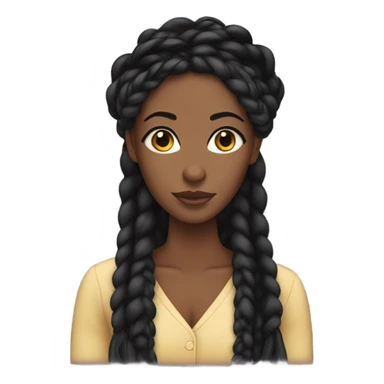 black woman with black braids and lashes sticker