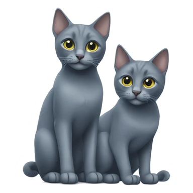 Two Russian Blue cats  sticker