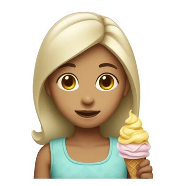 Girl with ice cream sticker