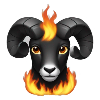 black Ram with fire horns  sticker