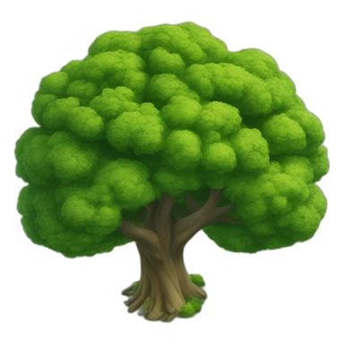 Tree as seen from the sky, looked down from the top, simplified and photorrealistic sticker