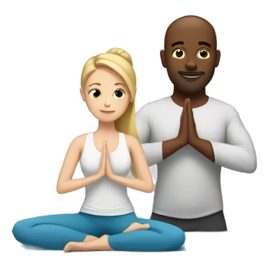 white man and white woman doing yoga sticker