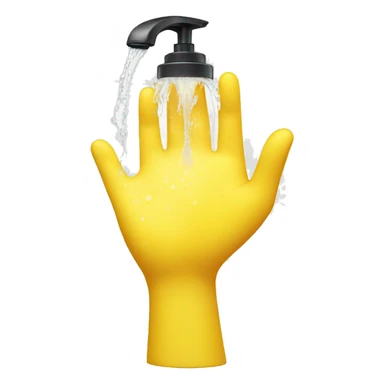 yellow hands washing with soap sticker