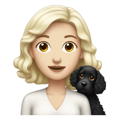 pale woman with black hair and a black cockapoo sticker