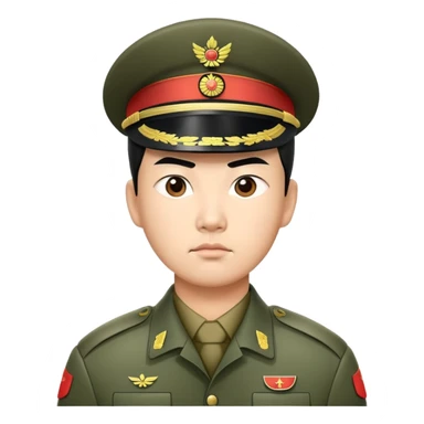 serious asian photorealistic china soldier sticker