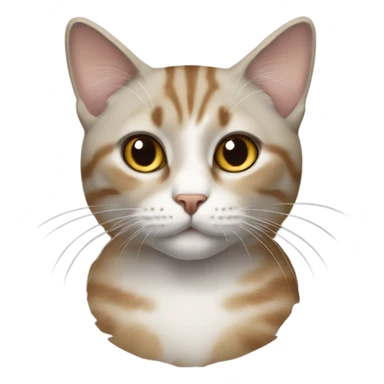 Realistic cat with beige brown and gray laying  sticker