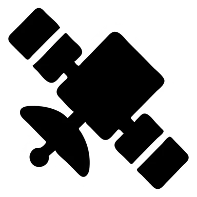 satellite icon, filled solid style sticker