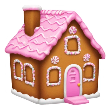 A pink gingerbread house sticker