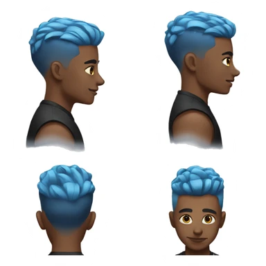 Low taper fade blue hair sticker