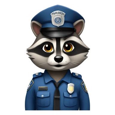 racoon police officer sticker