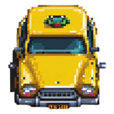 classic yellow taxi cab sticker