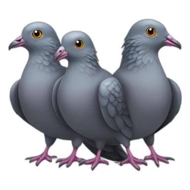Three-headed pigeon sticker
