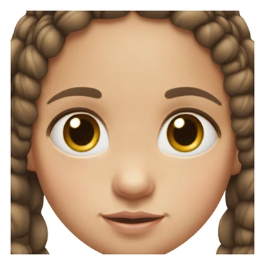 baby girl with super straight brown pigtails on top of head,  big dark brown eyes and pale white fair skin no braids sticker