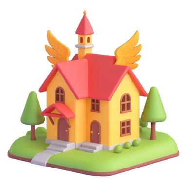 a house with wings sticker