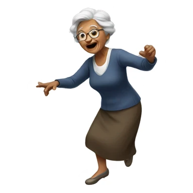 Old lady dancing sticker
