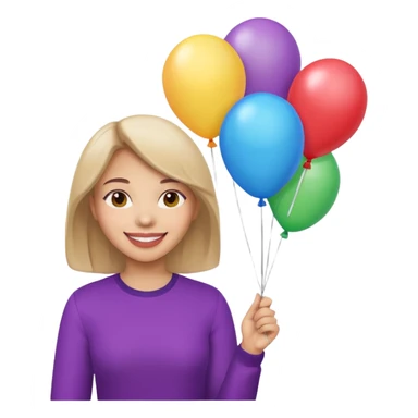 Balloon holder woman sticker