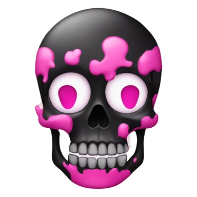 pink slim and black skull sticker