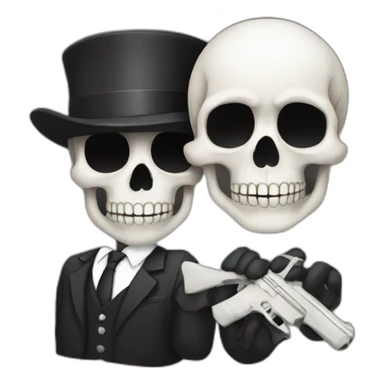 skull with bond behind sticker