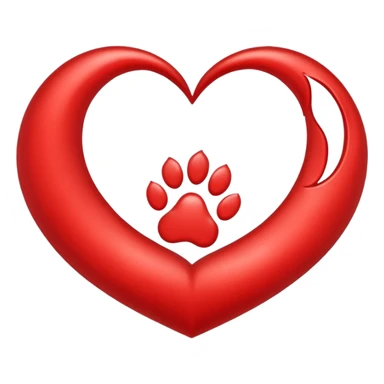 heart with a paw print and a moon sticker