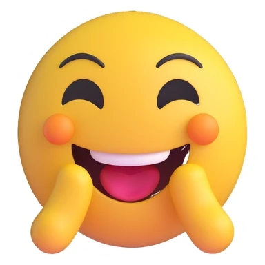 dirty, filthy, gross laughing emoji with pimples and oily skin, 3D emoji style sticker