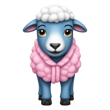 Blue sheep with pink pajamas  sticker