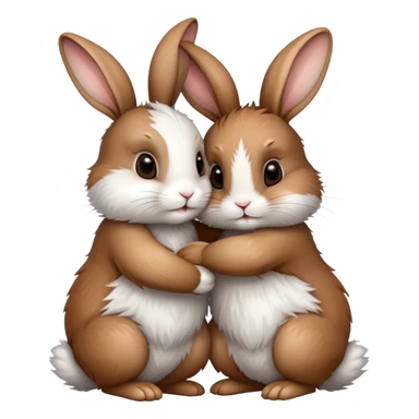 two rabbits hugging sticker