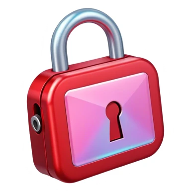 Holographic red lock sticker