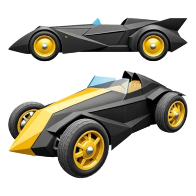  the animated series aerodynamic futuristic Batmobile loosely based on 1936 school bus (flat long straight faceted mechanical body) stealthy town hot rod sand racing buggy  sticker