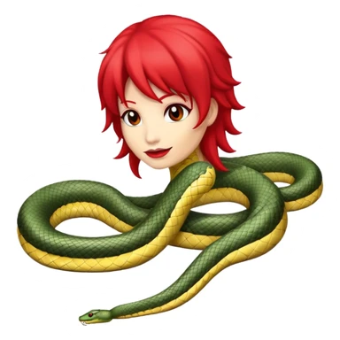 Snake with red wig sticker