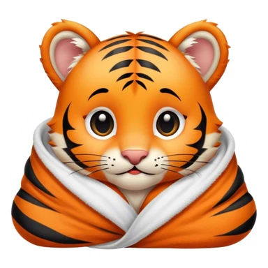 Cute, Disney-style baby tiger cozy in blanket sticker