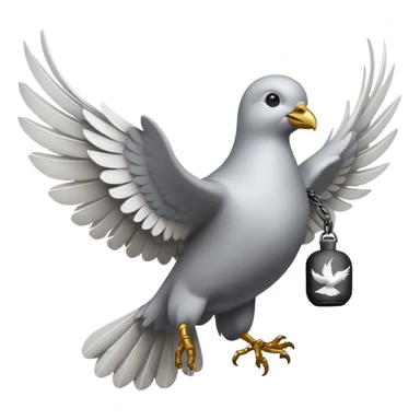 a flying dove carrying a grenade in its feet, inspired by the Hollywood Undead logo sticker