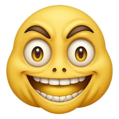 freaky emoji with a twisted smile and bulging eyes sticker