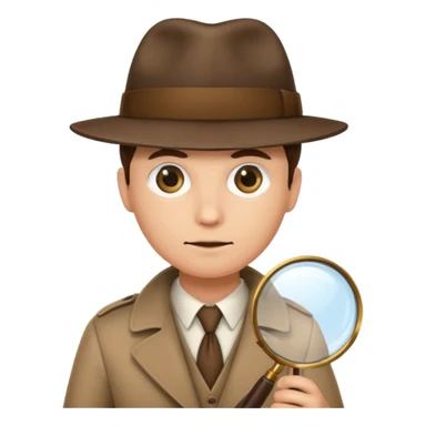 a detective film - detective in a hat with magnifying glass sticker