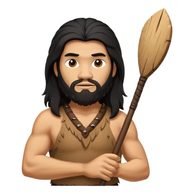 CAVERNÍCOLA con su palo en la mando y recargado en el hombro  sticker