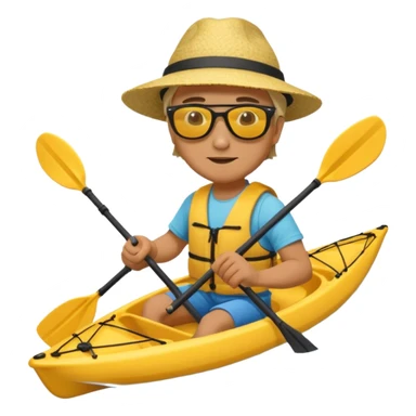 Yellow sea kayak with male paddler sticker