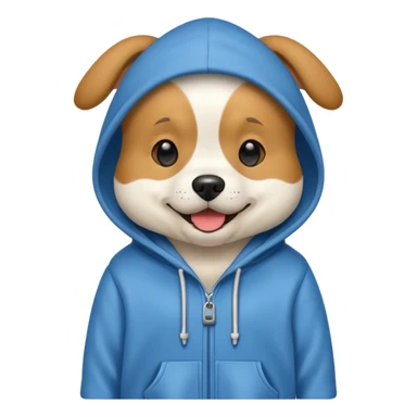 Dog wearing hoodie sticker