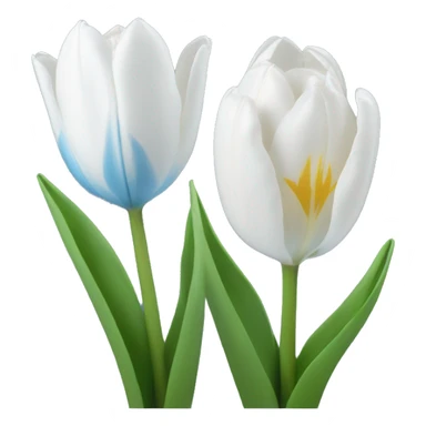 White & light blue tulips sticker